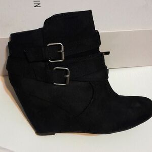 Nine West Black Wedge Ankle Boot